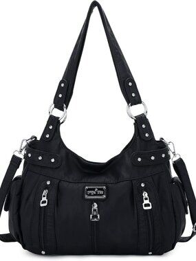 Large Purses and Handbags for Women Washed Faux Leather Crossbody Hobo Satchel S